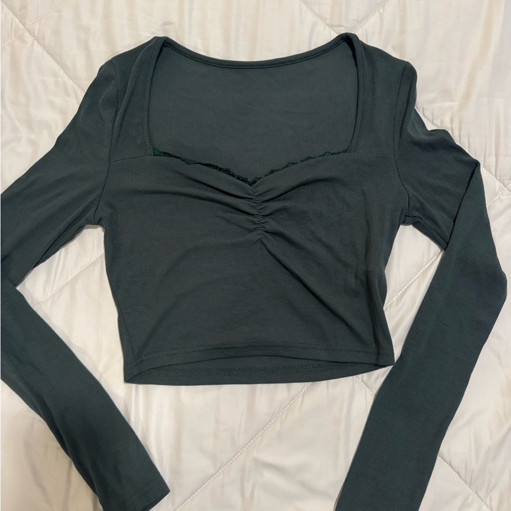 Dark Green Long Sleeve Women's Top